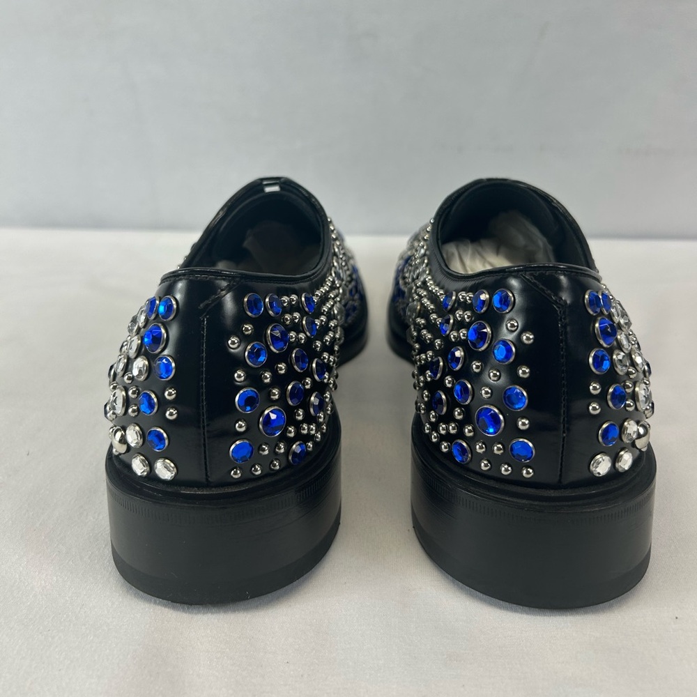 Prada Men’s Brushed leather with studs and rhinestones Derby Multicolor - Picture 5 of 9